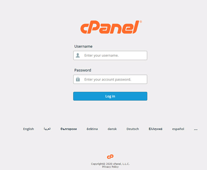 Log in to your cPanel