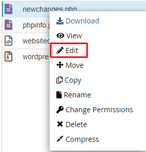 select edit option