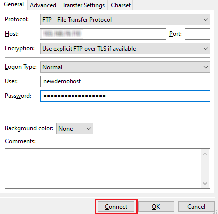 select FTP connect