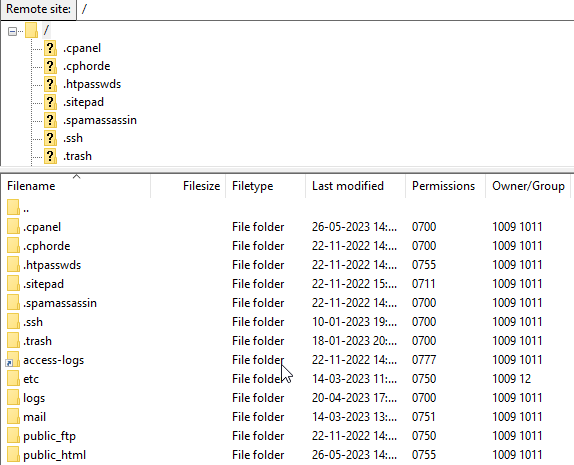 Server show all the folder