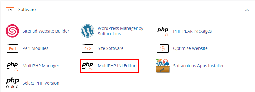 select PHP ini editor