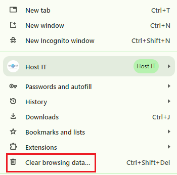 Clear browsing data