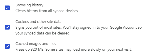 Cached images and files.