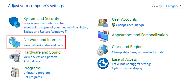 Network and Internet section